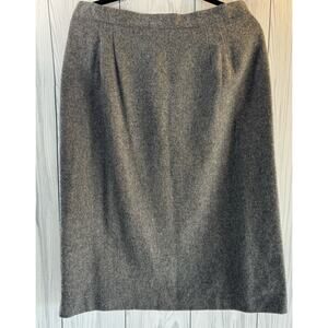 Vintage Diane Richard Skirt Womens 16 Gray Wool Blend Lined Knee